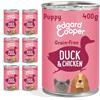 Edgard & Cooper Cibo umido per cani, Cuccioli, (Anatra/Pollo, 400g x 6), umido cani, carne fresca e ingredienti naturali, senza cereali, ipoallergenico, senza zuccheri aggiunti