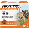 FRONTPRO x3 Compresse Masticabili Per Cani Contro Pulci E Zecche (4-10Kg)
