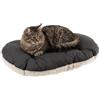 Ferplast Cuscino Cane e Gatto RELAX 55/4, Lettino per Cani Gatti Animali Domestici, Materassino, Cuscino Imbottito per Cuccia Cane e Gatto, Ovale, Pe luche e Cotone, Lavabile, 55 x 36 cm