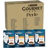 GOURMET Perle - Cibo Umido Gatto Adulto, Filettini in Salsa con Manzo, Pollo, Salmone, Tonno. 96 Buste da 85 g