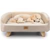 Ferplast Cuccia Cani e Gatti in Legno Certificato FSC® con Cuscino Morbido, Stile, Comfort e Durevolezza, 82 x 55 x h 31 cm.
