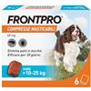 FRONTPRO 6 Compresse Masticabili Antiparassitario per Cani di Peso > 10-25 kg Protegge da Pulci e Zecche, Antipulci in Confezione da 6 Compresse da 68 mg di Afoxolaner