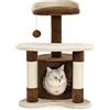 lionto Tiragraffi per Gatto Albero Tiragraffi Gatto Gioco Giocattolo Gatti Altezza 65 cm, Marrone/Beige