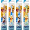 Oral-B Baby - Spazzolino da denti manuale, personaggi Pooh, 0-3 anni, extra morbido (caratteri variabili), confezione da 4