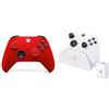 Xbox Wireless Controller, Red+Venom Dock Di Ricarica con Batteria Ricaricabile - Bianco Series X e S One - Bundle