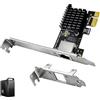 Vnuipofa Scheda di rete PCIe Gigabit, scheda Ethernet PCIe, 1000/100/10 Mbps con RTL8111, adattatore RJ45 LAN, compatibile con Windows 11/10/8/7, Linux, Mac OS, per desktop, server, workstation