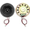 QUARKZMAN 2 Pcs Altoparlante Piccolo 8 Ohm, 0.5W 50mm Diametro Guscio Metallico Rotondo Magnete Mini Altoparlante Con Filo Terminale 100mm Micro Interno Per DVD, EVD, Mini Impianto