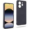 REY Cover in Gel TPU Nera per XIAOMI REDMI Note 14 5G, Ultra Sottile 0,33 mm, Morbido Flessibile, Custodia Silicone