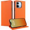MOJIA Cover per Xiaomi Redmi Note 17 Pro 5G, [Forte Chiusura Magnetica] Case Portafoglio in Pelle PU Premium, Custodia a Libro per Telefono con Porta Carte. Arancia
