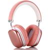 JUNJIEUNVO Cuffie Bluetooth wireless BT1635, design over-ear, cuscinetti comodi imbottiti, lunga durata della batteria di 40 ore, resistente al sudore e alle macchie, fascia regolabile, design classico, colore