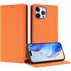 GoodcAcy Cover per iPhone 14 Pro, Custodia Flip Pelle Leather Portafoglio Magnetica Libro [Slot Schede], Silicone TPU Bumper Wallet Supporto Cover, Antiurto [Kickstand] (arancione)