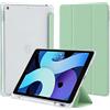 4UBonLife Custodia per iPad 9a/8a/7a Generazione 10,2 Pollici 2021/2020/2019 con portapenne, Sottile Leggero Cover Case Retro Traslucido in Morbido TPU Auto Svegliati/Sonno, Verde Menta