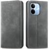 MOJIA Cover per Xiaomi Redmi Note 17 Pro 5G, Custodia Folio Portafoglio in Pelle PU [chiusura magnetica], Case a Libro con Guscio Interno in TPU, Supporto per Carte.. Grigio