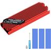 ASTARON Dissipatore di calore per SSD M.2 2280 con cuscinetti termici nani (0,5 mm-1 mm) Dissipatore termico a doppia faccia NVME M2 per PC/PS5/portatili da gioco (Rosso)