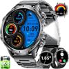 LIGE Smart Watch da uomo con torcia a LED da 800 mAh, 1,85 pollici, smartwatch con chiamata Bluetooth, 30 giorni in standby, monitoraggio della salute, impermeabile, sportivo, tattico, militare, fitness
