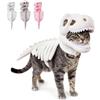 Generic Costume Da Dinosauro Per Animali Domestici, Completo 3D in Peluche T-Rex Per Gatti E Cani, Cappuccio Realistico Per Cosplay Di Halloween, Abbigliamento Morbido Per Animali (Bianco,17.7 in)