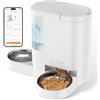 DUDUPET Distributore Automatico Cibo e Acqua Gatti 2-in-1, WiFi 5G App, 4L Dispenser Cibo e 3L d'Acqua, Registrazione Vocale, 10 Pasti Programmabili, 1-15 Porzioni, per Gatti e Cani di Piccola Taglia
