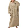 JENJON Felpa Coperta Oversize con Maniche e Cappuccio per Donna e Uomo Extra Long Flannel Hoodie Super Morbid Taglia Unica