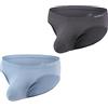 BIATWOWR Sexy uomo triangolo intimo sacchetto super traspirante vita bassa intimo, Grigio scuro, M