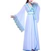 Generic Deluxe cinese Hanfu Costume Ricamo Fiore Manica Larga Antico Tradizionale Stage Performance Wear Outfit, 42# Pizzo Blu, L