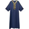 YOSUWOAI Caftano da uomo musulmano, abbigliamento da preghiera elegante e tradizionale, abaya Thobe, vestibilità larga, abito etnico a mezza manica per Ramadan, abito musulmano, tunica araba islamica