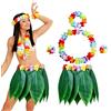Hileyu Kit gonna foglia vestito operato hawaiano per festa Hawaii Luau,gonna hawaiana foglia erba gonna bomboniere per adulti Costume Beach Hawaiian Luau Tiki Party