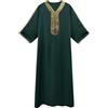 YOSUWOAI Caftano da uomo musulmano, abbigliamento da preghiera elegante e tradizionale, abaya Thobe, vestibilità larga, abito etnico a mezza manica per Ramadan, abito musulmano, tunica araba islamica