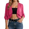 YOSUWOAI Bolero - Giacca estiva da donna, maniche a 3/4, elegante, in chiffon, per feste, per abiti da sera, elegante giacca a spalla, O Rosa Caldo, Taglia unica