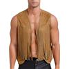 YOSUWOAI Giacca da Uomo Hippie Indiana con Frange Stile Boho per Festival Anni 60 Western Giacca Hippie con Frange Sciolte Monocromatica con Frange per Carnevale Festival Costume di Carnevale Anni 80