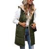 RITOSTA Gilet Donna Lungo Giacca Invernale Caldo Giubbotto Termica Smanicato Cappotto Senza Maniche Elegante Piumino Lunga Parka Giacche con Cappuccio Tasche Cerniera Intera (Verde,S)