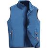 Generisch - Felpa in pile da uomo senza maniche con colletto alto, invernale, per escursionismo, golf, con cerniera, O blu., L