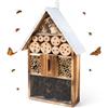 Relaxdays Hotel per Insetti, Legno, Tetto Zincato, Effetto Bruciato | 48 x 31 x 10 cm, da Appendere