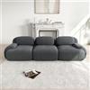 Rvjiahe Divano 3 posti in velluto di alta qualità, modulare, antiscivolo, senza montaggio, con braccioli ergonomici e imbottitura altamente elastica per soggiorno e camera da letto, grigio (grigio)
