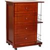 Liberoshopping Carrello Cassettiera GIADA con PORTABOTTIGLIE con piano in ceramica L60xP40xH86 (Ciliegio)