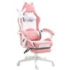 Dowinx Sedia Gaming Rosa Ergonomica Cute Cat Version - Sedia da Ufficio Ergonomica con Schienale Alto e Supporto Lombare Massaggiante, Ecopelle, Poggiapiedi, Rosa