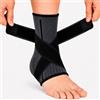 JAPORIA Cavigliera Sportiva Regolabile, Fascia di Supporto Leggera per Allenamento, Escursioni e Attività Quotidiane, Elastica e Traspirante per Running, Calcio, Basket, Tennis, Fitness, Palestra (Nero-L)
