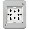4box - Externa scatola da esterno IP40 2 moduli e completa di Side. Contenitore e Presa. Non necessita di adattatore. Installazione veloce