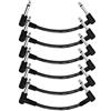 Donner Cavi Patch per Effetti per Chitarra Classico Jack Dia 6,35mm, 15CM Cavetto per Strumenti Musicali TS Mono per Chitarra/Basso Pedaliera Effetti, 6 Unità, Colore: Nero