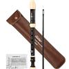 Eastar Flauto Dolce Soprano Barocco Marrone, 3 Pezzi in ABS, Chiave di Do con Kit Pulizia e Custodia in Pelle, ERS-21BB