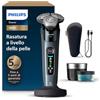 Philips Shaver i9000, rasoio elettrico Wet & Dry, Tortora, tecnologia Skin IQ, triplo sistema di sollevamento e taglio, doppie lame di precisione 360º in acciaio, pod Quick Clean, modello X9001/30