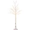HOMCOM Albero Luminoso di Betulla con 120 Luci LED Alto 150 cm e 3 Livelli di Luminosità per Interni ed Esterni, Bianco | Aosom Italy