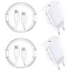 BHHB 45W Caricatore USB C for iPhone 17 16 15/17 16 15 Pro/Pro Max/Air/Plus,iPad Pro,Samsung S25/S24,Caricabatterie Alimentatore Presa Spina Adattatore Charger Rapido USBC con Cavo 2M (bianca2, 2-Pack)
