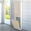 Dmora - Armadio multiuso Escolzia, Mobile lavanderia lineare a 2 Ante, Colonna da bagno con cestello portabiancheria, 100% Made in Italy, 45x32h195 cm, Rovere e Bianco