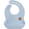 LÄSSIG Bavaglini in silicone per bambini con vaschetta di raccolta lavabile in lavastoviglie/Silicone Bib Happy Rascals Smile sky blue