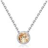 Qings Collana Topazio Giallo Pendente per Donna con Novembre Birthstone Pendente, Collane Girocollo Zirconi Cubici in Argento Sterling 925 con Pietra Portafortuna