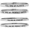 Beloved Coppia di bracciali uomo e donna in acciaio Emozionale - frasi, pensieri, parole - bracciale rigido - incisione su due lati (MOD. 1)