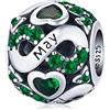 ShiYu Charms di maggio Charms in argento Sterling 925 Love Heart Charm Bead per braccialetto Pandora con zirconi, regali di compleanno per la festa della mamma per le donne.
