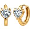 HeyMeili Orecchini Cerchio Donna Acciaio Inossidabile Orecchini con Pietra Cuore Placcati in Oro 18K Orecchini Piccoli Anallergici Oro Argento Donna