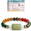 DHWANI ASTRO DhanYog - Braccialetti curativi naturali per uomini e donne con pietre preziose certificate da 8 mm, perline per soldi, magnete e ricchezza, attrazione, prosperità, successo, protezione, fortuna