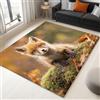 Generic Verde Tappeto Salotto Pelo Corto 60 X 90 Cm Cucciolo Di Volpe Tappeti Flanella, Tappeto Camera Da Letto Lavabile, Decoration Salon Y Casa, Tappeti Antiscivolo